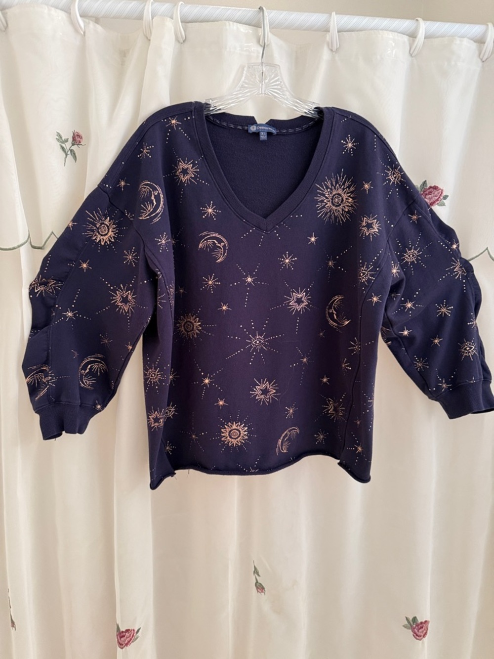 Democracy Navy Tunic with Gold Celestial Print